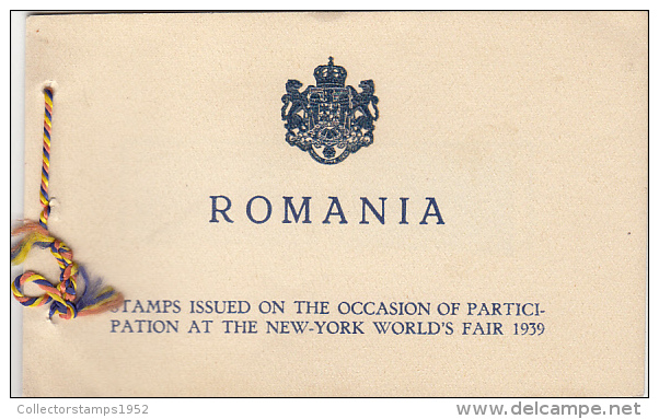 16321- NEW YORK WORLD'S FAIR 1939, BOOKLET, 1939, ROMANIA - Booklets