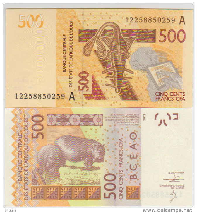 West African States 500 Francs 2012 Pick NEW Cot D'Ivoire UNC - West-Afrikaanse Staten