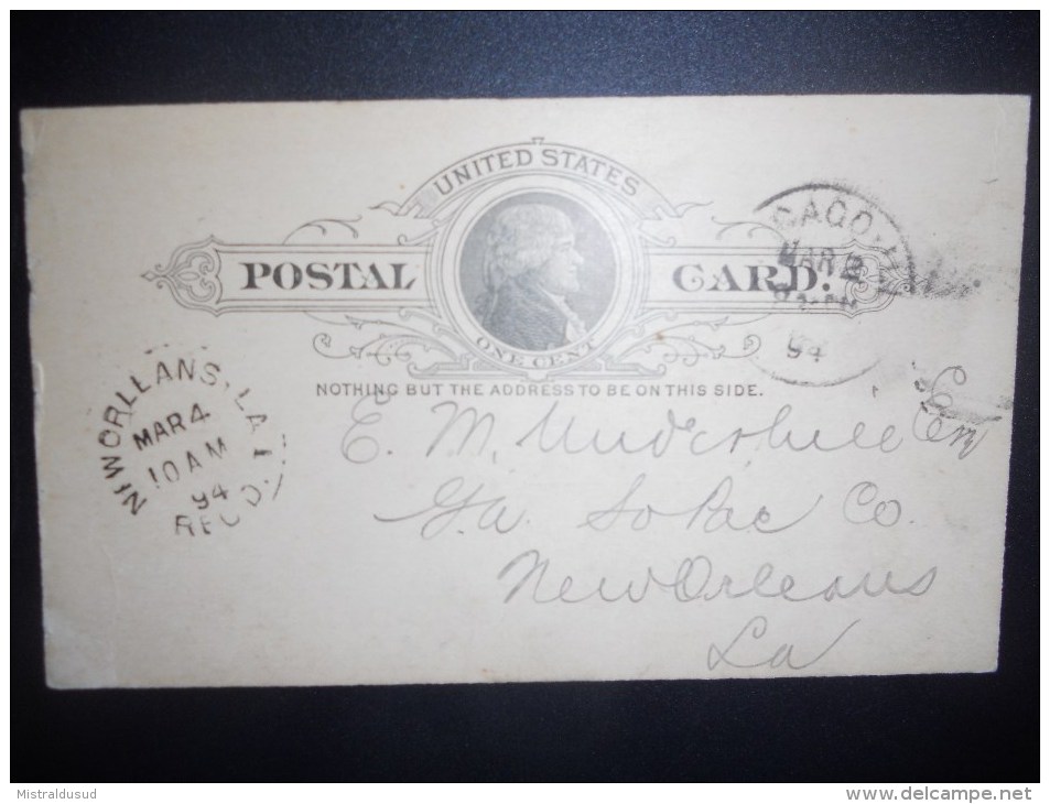 Etats Unis , Carte De Chicago 1894 Pour New Orleans - ...-1900
