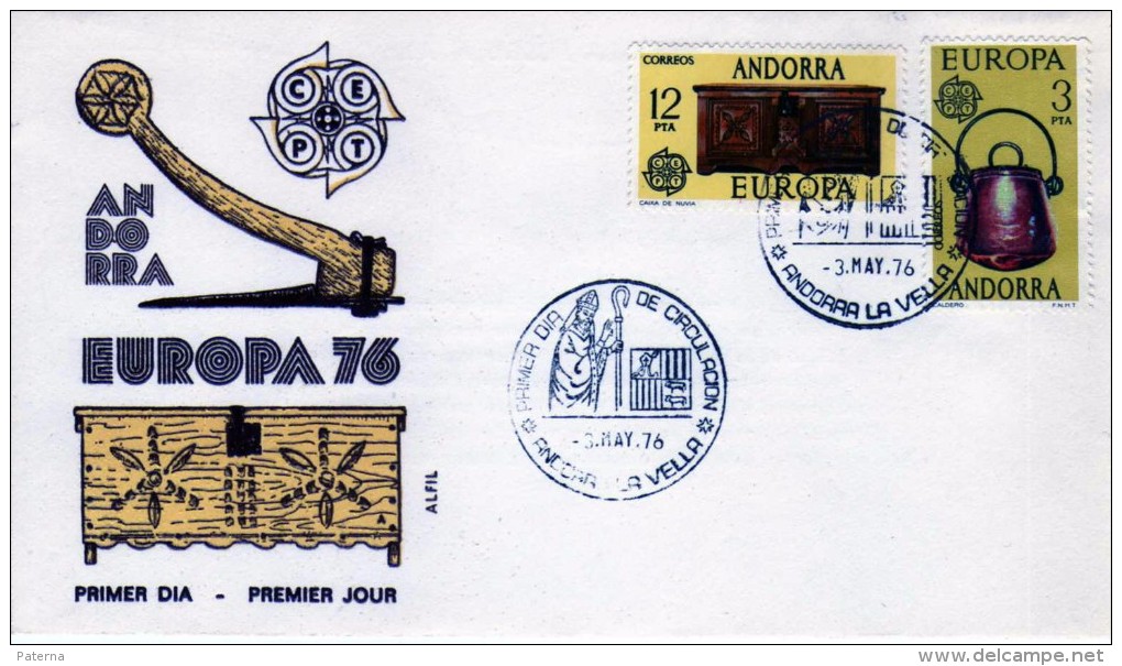 2615  FDC Andorra La  Vella 1976  Europa - Covers & Documents