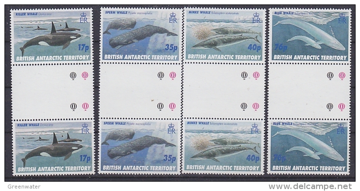 British Antarctic Territory 1996 Whales 4v Gutter ** Mnh (20851) - Unused Stamps
