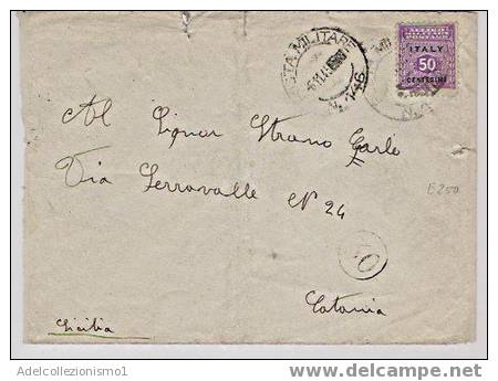 840)lettera Con 50c.occupazione Con Bollo Posta Militare 146 Per Catania Il 6-11-1945 - Occ. Anglo-américaine: Sicile
