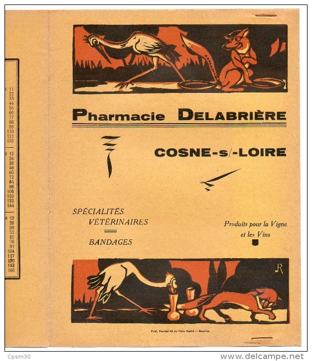 Protege-cahier Pharmacie Delabrière à Cosne Sur Loire - Cinq Protège-cahier Différents - Protège-cahiers