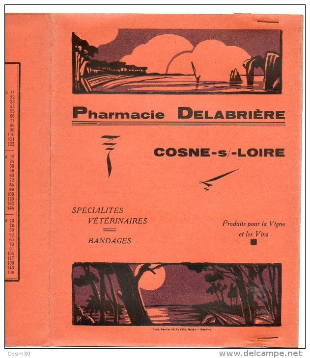 Protege-cahier Pharmacie Delabrière à Cosne Sur Loire - Cinq Protège-cahier Différents - Protège-cahiers