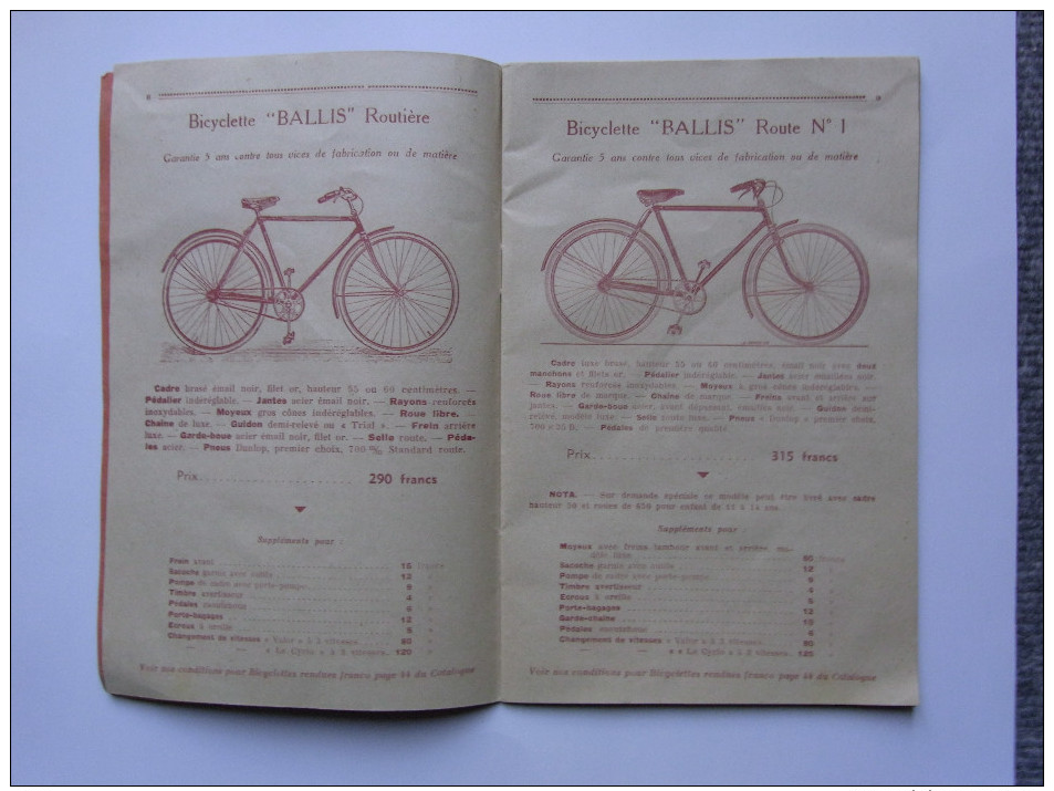 Catalogue Manufacture Des Cycles BALLIS Saint-Etienne - Cyclisme