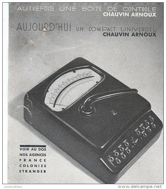 Appareils Electriques De Mesure /Chauvin Arnoux Cie /Radio Controleur /Paris /1947      FACT86 - Electricité & Gaz