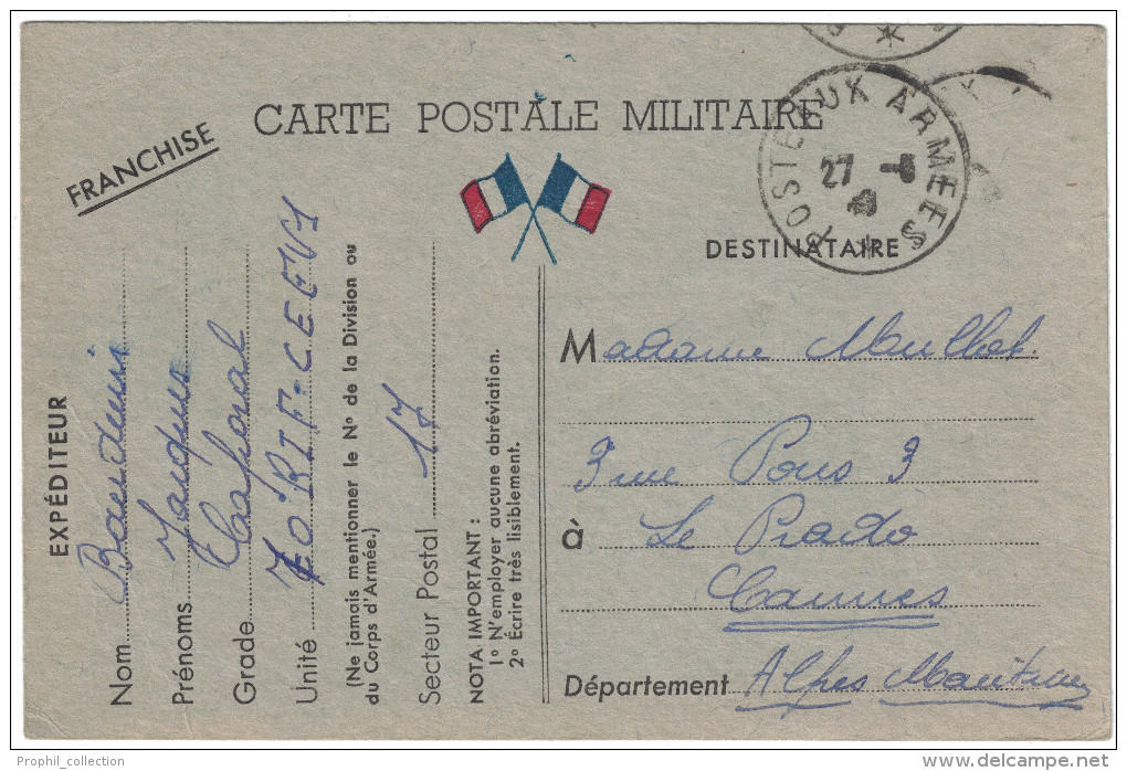 France - 1940 Carte Postale Militaire FM Franchise Pub Bons D'Armement Ceux Arriere Aider Avant Cad Poste Aux Armées - Lettres & Documents