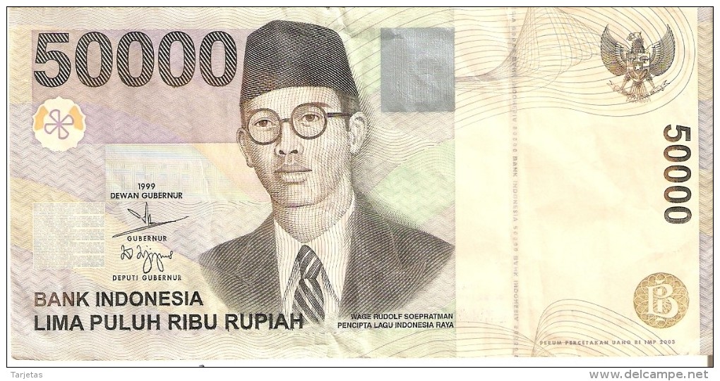 BILLETE DE INDONESIA DE 50000 RUPIAH DEL AÑO 1999  (BANKNOTE) - Indonesia