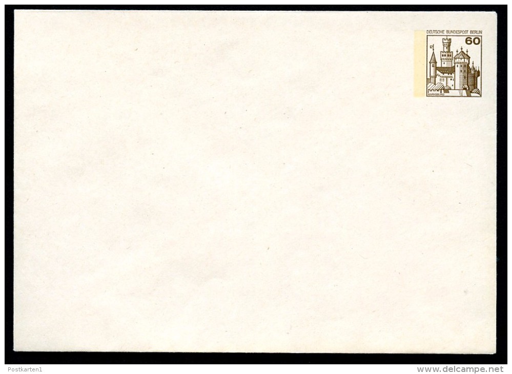 BERLIN PU74 A1/002 Privat-Umschlag BLANKO MARKSBURG Rahmfarben ** 1977  NGK 4,00 € - Privatumschläge - Ungebraucht