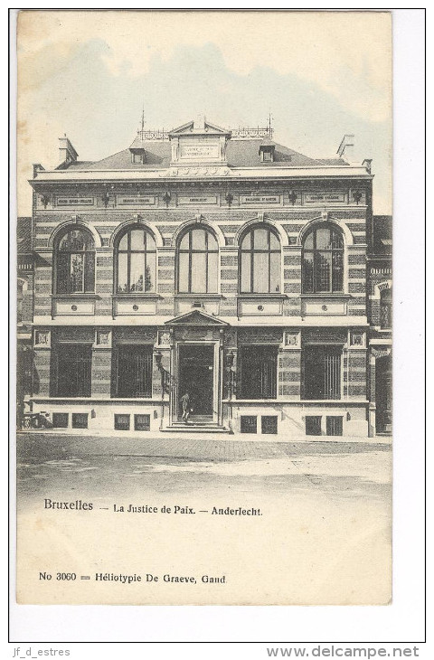 CP Bruxelles. La Justice De Paix Anderlecht  Légt Colorisé Vers 1905 De Graeve - Anderlecht