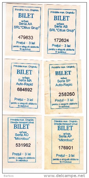 Moldova  Moldavie , Chisinau ,  Bus  Tickets - Europe