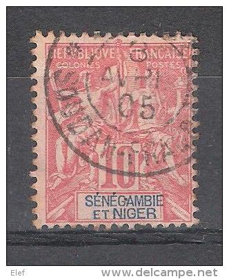 SENEGAMBIE ET NIGER, Type Groupe, Yvert N° 5, 10 C Rouge Obl Cachet Central SOUDAN FRANCAIS,  ; TB, Rare - Otros & Sin Clasificación