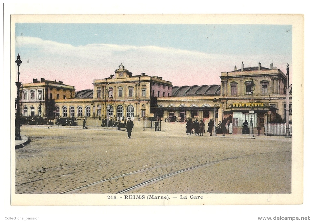 Cp, Gare, Reims (51), La GAre - Gares - Sans Trains