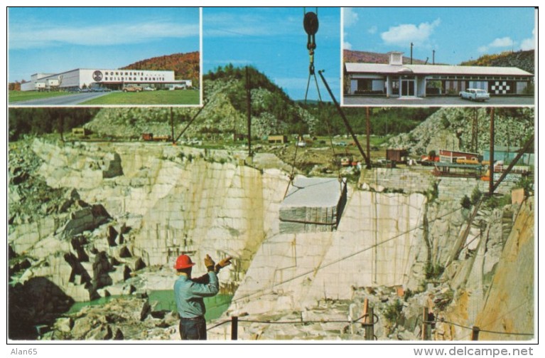 Barre Vermont, Rock Of Ages Granite Quarry, Stone Working, C1950s/60s Vintage Postcard - Barre