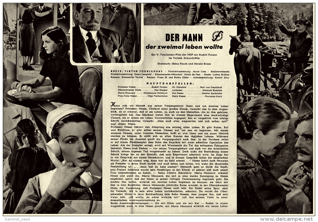 Illustrierte Film-Bühne  -  "Der Mann, Der Zweimal Leben Wollte" - Mit Ilse Steppat - Filmprogramm Nr. 859 Von Ca. 1950 - Revistas