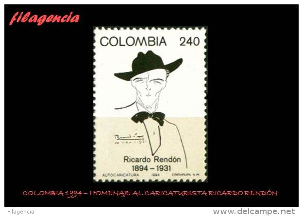 AMERICA. COLOMBIA MINT. 1994 HOMENAJE AL CARICATURISTA RICARDO RENDÓN - Colombia