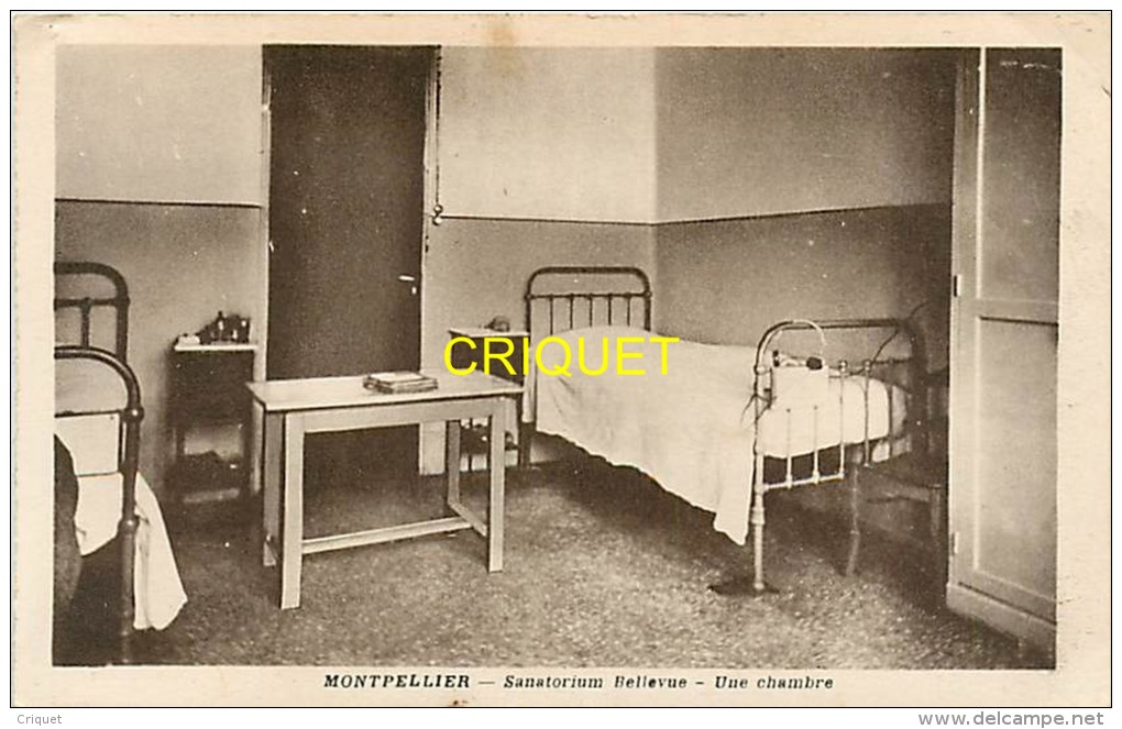 Cpa 34 Montpellier, Sanatorium Bellevue, Une Chambre, Voir Mobilier, Carte Peu Courante - Montpellier