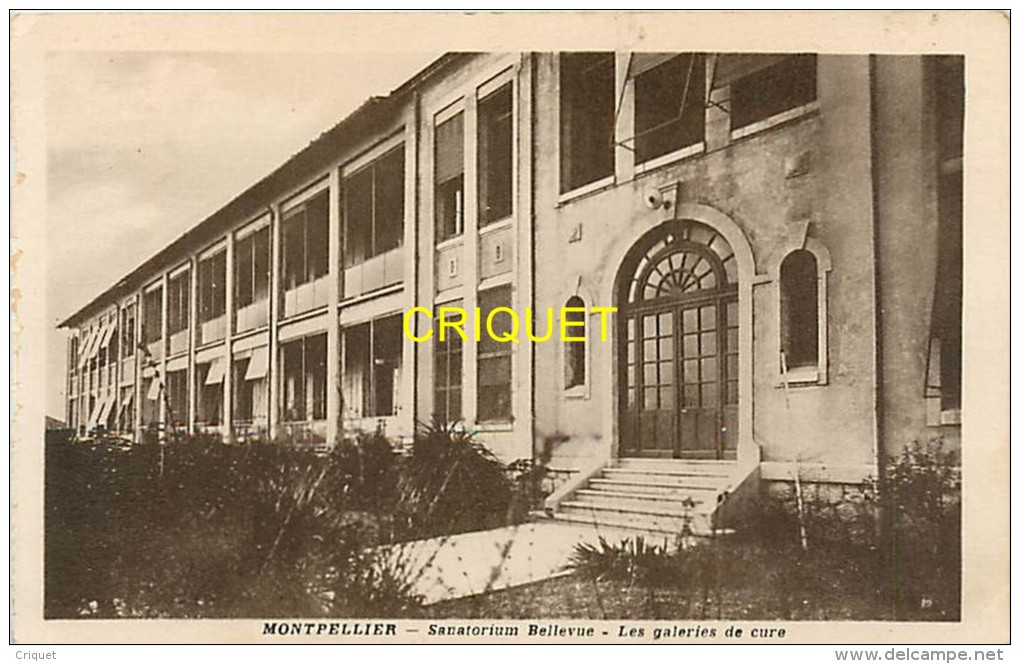 Cpa 34 Montpellier, Sanatorium Bellevue, Les Galeries De Cure, Carte Peu Courante - Montpellier