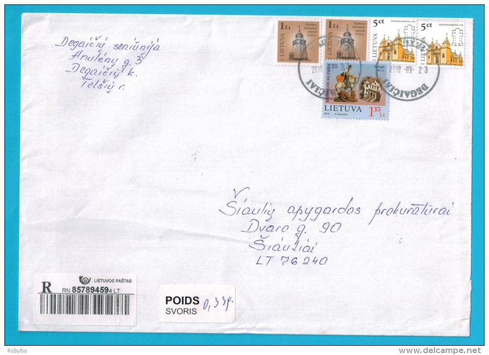 Lithuania Cover Sent From Degaiciai Saint George  Church - Lituania