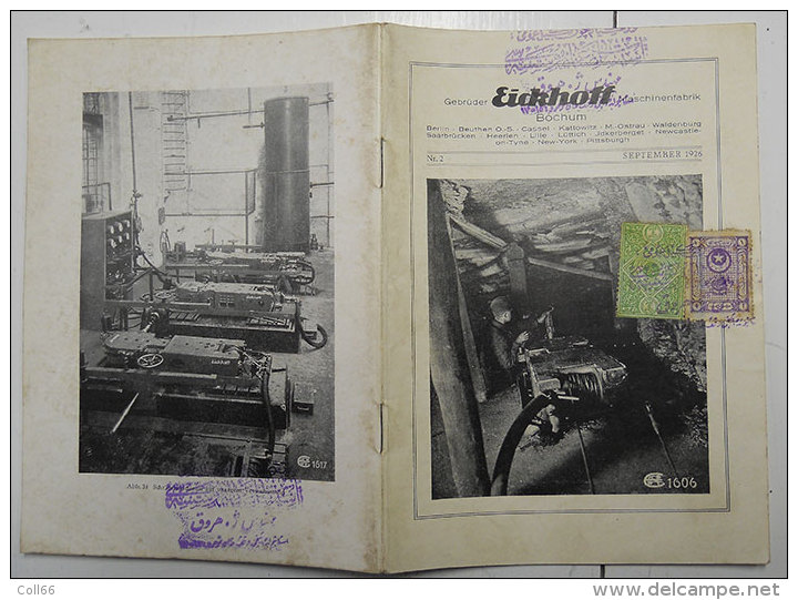 1926 Catalogue Gebrüder Eickhoff Maschinenfabrik Machines Exploitation Mines De Charbon Coal Et Timbres Fiscaux Turquie - 1900 – 1949