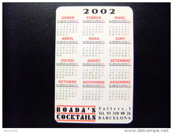 CALENDARIO 2002 ( BOADAS COCKTAIL BAR) - Tamaño Pequeño : 2001-...