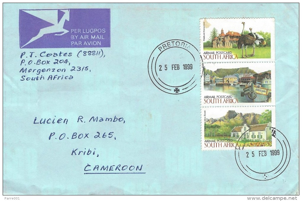 South Africa 1999 Pretoria Landscapes Architecture Wine Estate Harbour Stamp Booklet Pane Cover - Brieven En Documenten