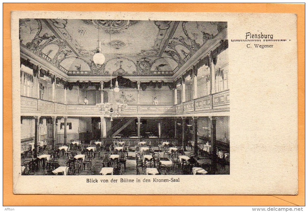 Establishment Sanssouci Kronen Saal Flensburg 1907 Postcard - Flensburg