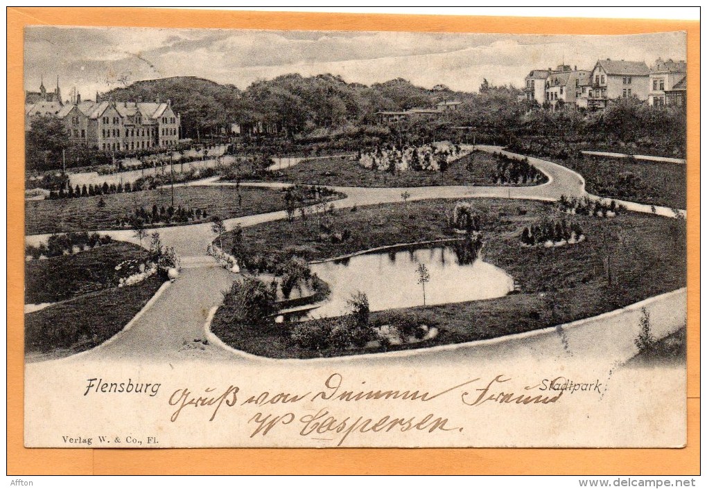 Stadtpark Flensburg 1903 Postcard - Flensburg