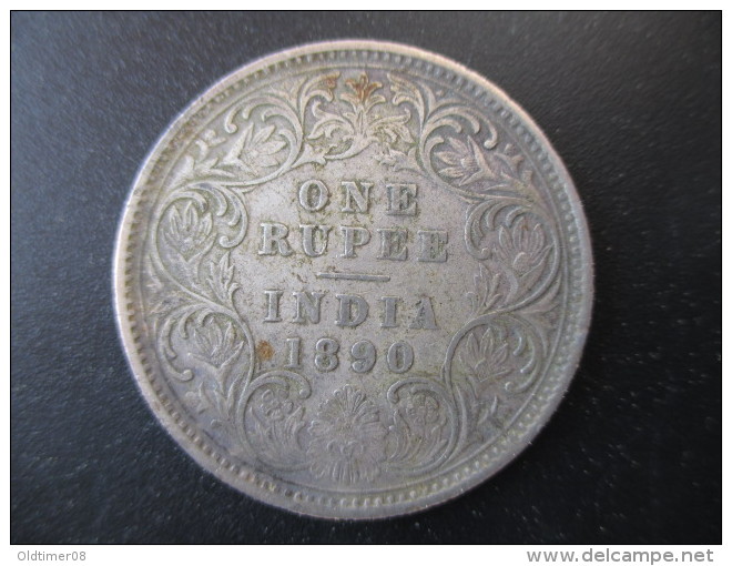 One Rupee India, Victoria, 1890, C II, No Dot, TTB+ - Colonias