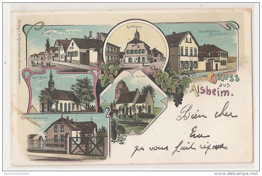 Allemagne - Germany - Gruss Aus Alsheim , Verlag V .carl Scheuermann , Worms , Lutherplatz - Autres & Non Classés