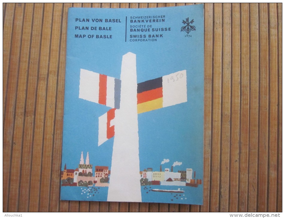 1950 Plan De Bale Basle Basel Suisse  Helvetia Swiss Bank Guide Touristique Publicitaire  Schéma De Ligne Reseaux - Europe