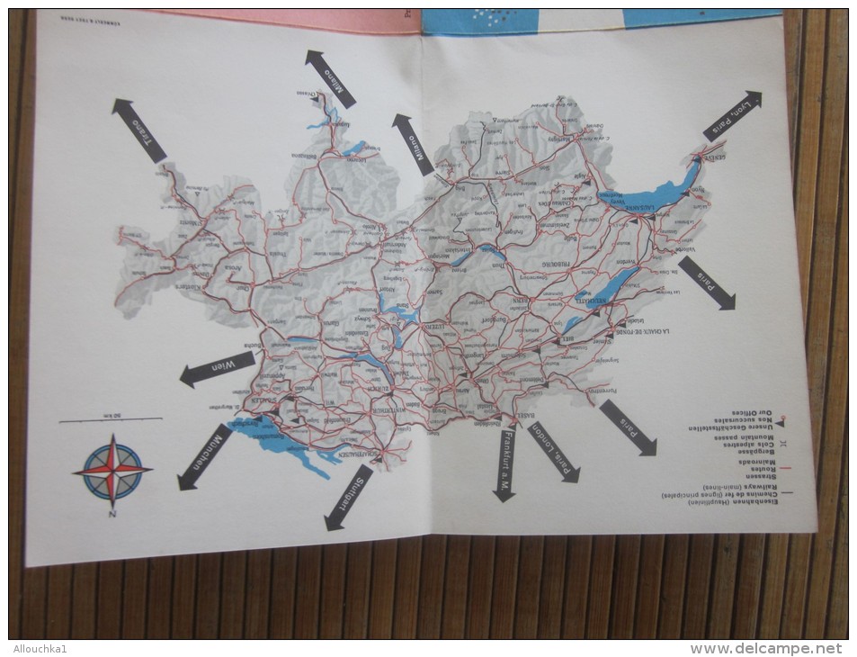 1950 Plan De Bale Basle Basel Suisse  Helvetia Swiss Bank Guide Touristique Publicitaire  Schéma De Ligne Reseaux - Europa