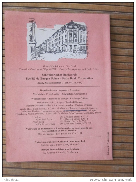 1950 Plan De Bale Basle Basel Suisse  Helvetia Swiss Bank Guide Touristique Publicitaire  Schéma De Ligne Reseaux - Europe