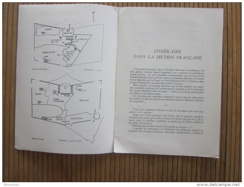 1958 Itinéraire Dans La Section Française à L'exposition De Bruxelles Le Pavillon National Plan Général Et Circulation L - Europe