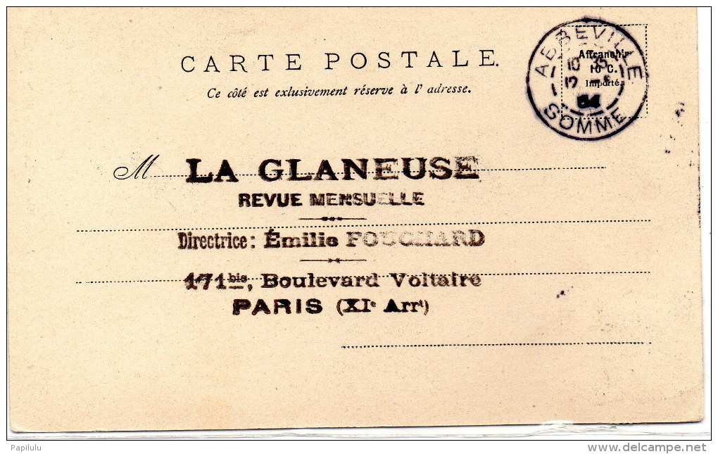 Cpa Précurseur 2 Scans , Destinée A La Glaneuse Revue Mensuelle Paris , Cpa Abbeville La Facade De Saint Wulfran - 1900 - 1949