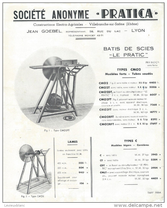 Agriculture/Société Anonyme PRATICA/ Batis De Scies/Brouettes  /Le Pratic/ Villefranche Sur Saône/Vers 1950 VP712 - Agriculture