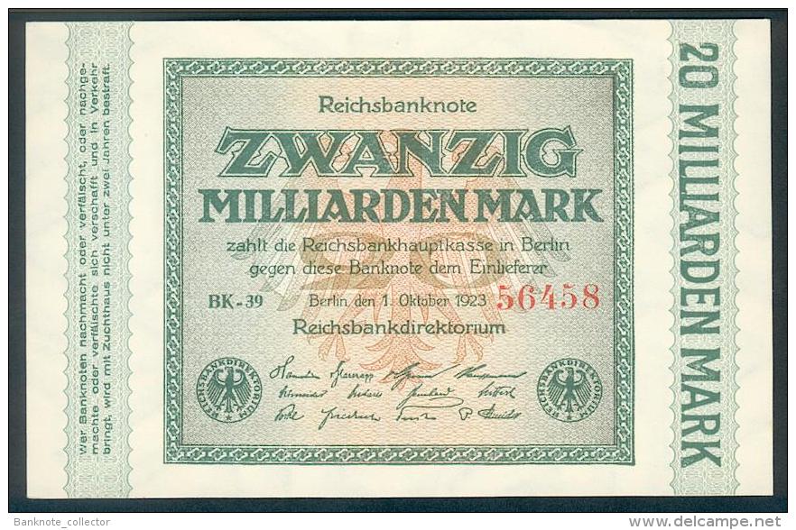 Deutschland, Germany - 20 Mrd. Mark, Reichsbanknote, Ro. 115 A ,  ( Serie BK ) UNC, 1923 ! - 20 Mrd. Mark