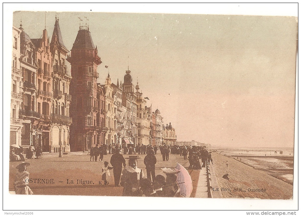 Belgique - Flandre Occidentale -oostende - Ostende - La Digue Animée 1912 - Oostende