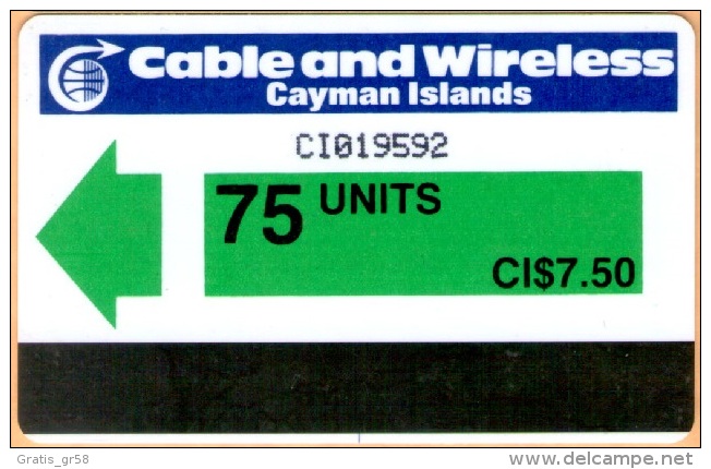 Cayman Island - CAY-AU-1, Green (control CI), 75 U, 50.000ex, 1986, Used - Cayman Islands