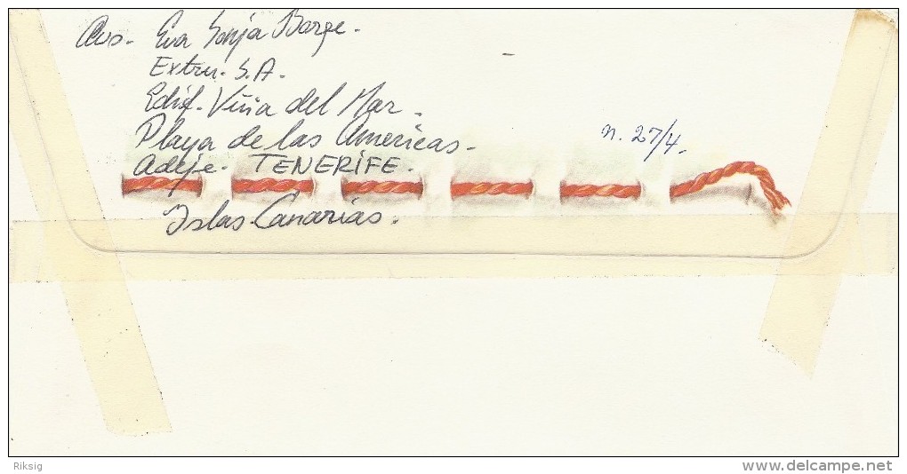 Registered    Cover Sent  To Denmark.   Spain  # 406 # - Oblitérés