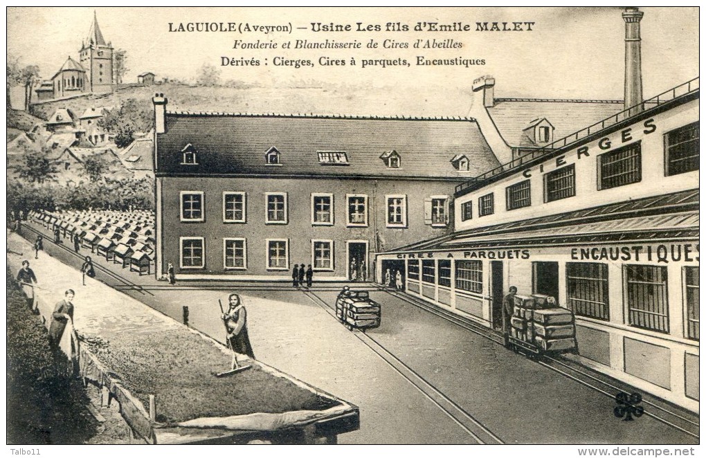 Laguiole Aveyron - Usine Les Fils D´Emile MALET - Fonderie Blanchisserie De Cires D´abeilles - Cierges, Encaustiques - Laguiole