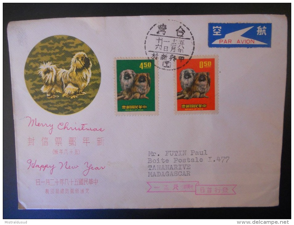 Taiwan Lettre De Chang-hing-sin-tsun Pour Tananarive - Storia Postale