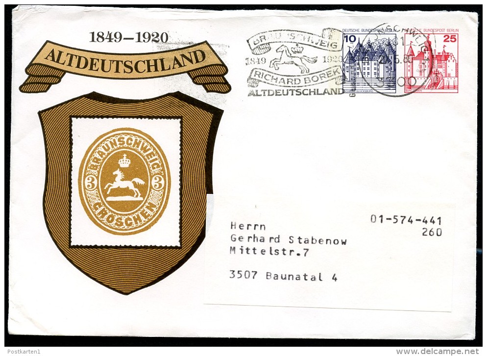 PU94 B2/001 Privat-Umschlag MARKE BRAUNSCHWEIG 1980  NGK 4,00€ - Enveloppes Privées - Oblitérées