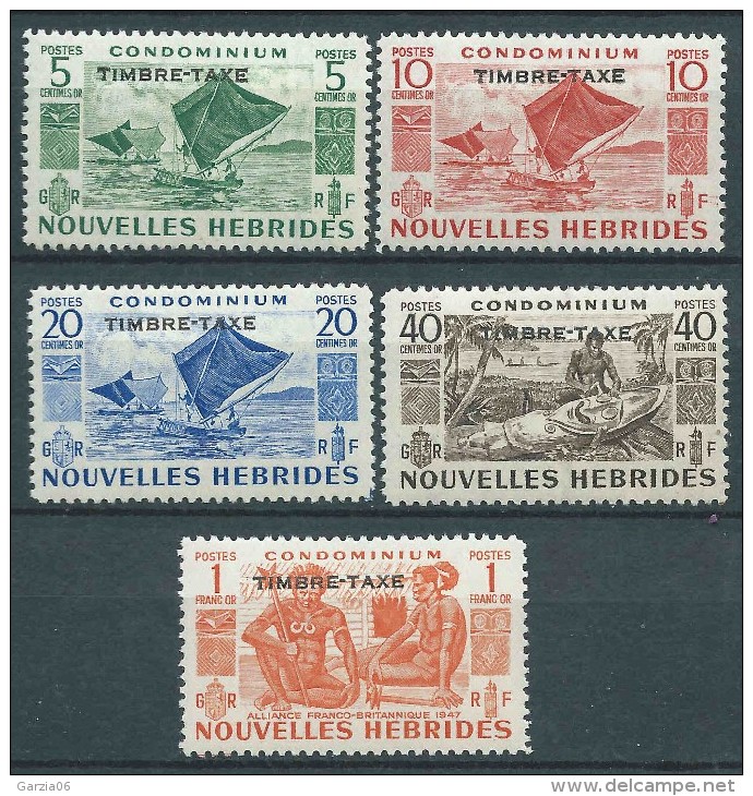 Nouvelles  Hébrides  - 1953  -  Timbres Taxe - Postage Due  - N° 26 à 30 - Neuf * - MlH - Portomarken