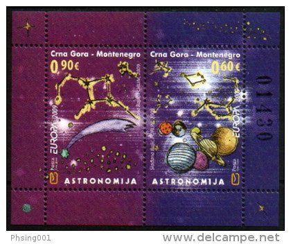 Montenegro 2009 Europa CEPT, Astronomy, Block, Souvenir Sheet MNH - 2009