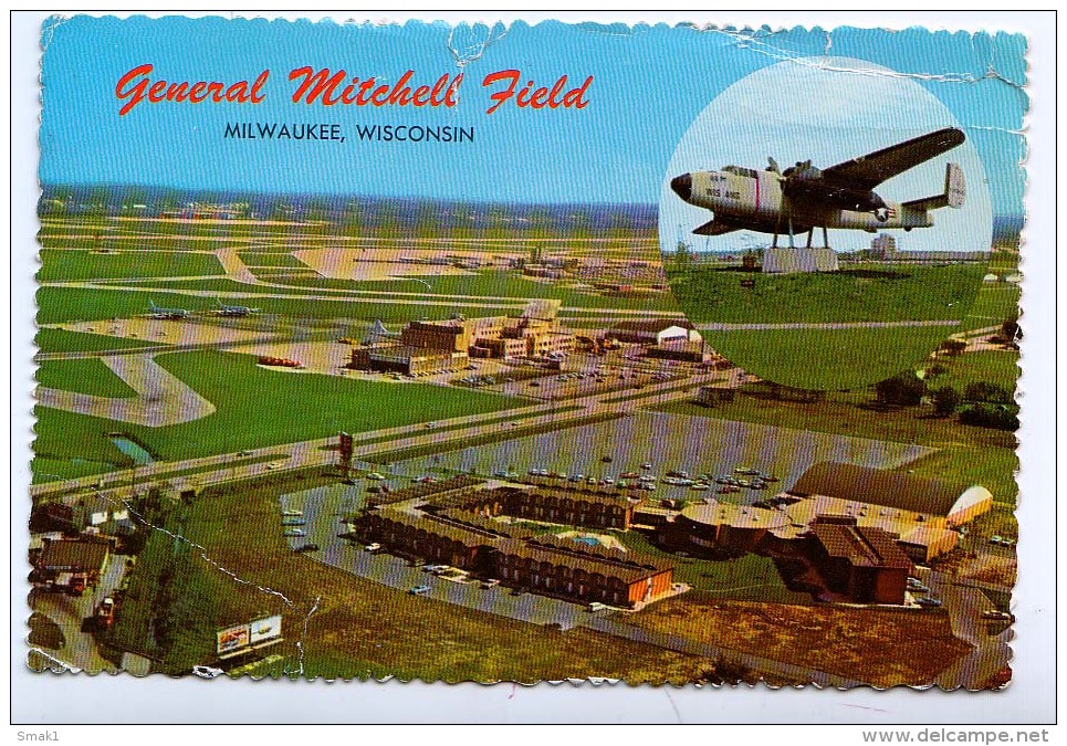 AK FLUGWESEN MITCHELL FIELD MILWAKUKEE WISCONSIN ANSICHTSKARTEN 1977 - 1946-....: Moderne