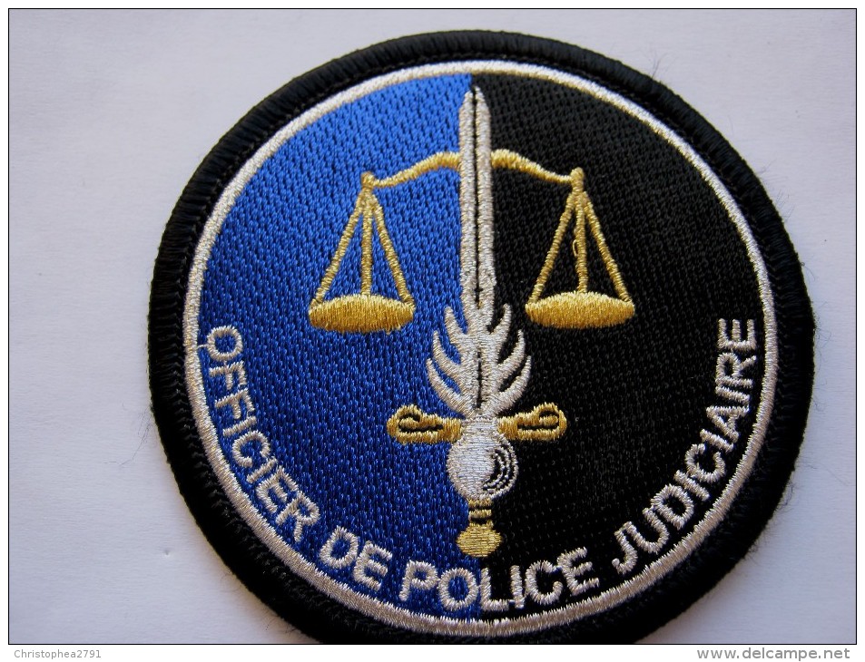 INSIGNE PATCH DE LA GENDARMERIE NATIONALE OPJ OFFICIER POLICE JUDICIAIRE SUR VELCRO AU DOS AGREE DGGN ETAT SUP - Police & Gendarmerie