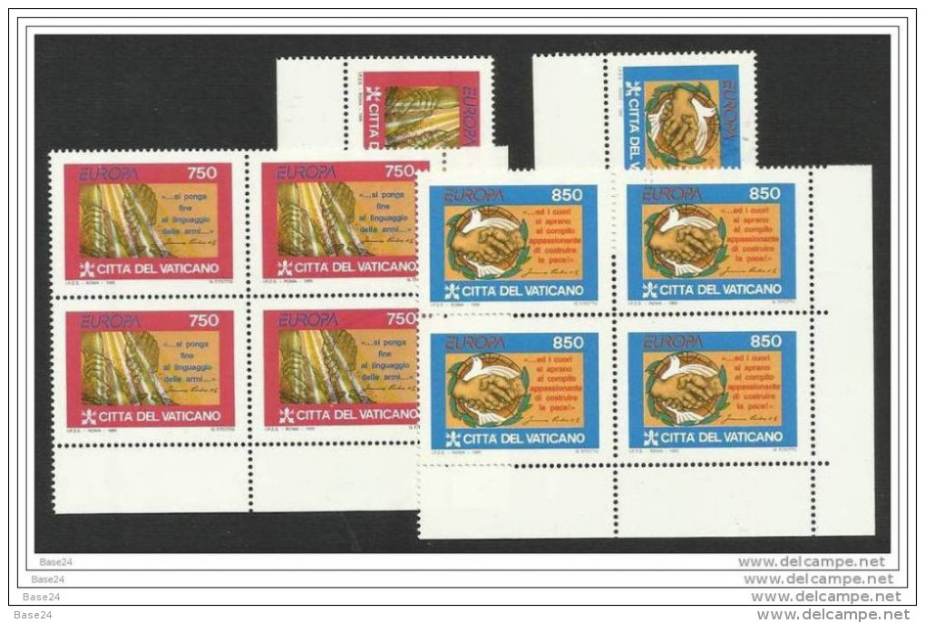 1995 Vaticano Vatican  EUROPA CEPT EUROPE 5 Serie Di 2v. In Quartina +1 MNH** - 1995