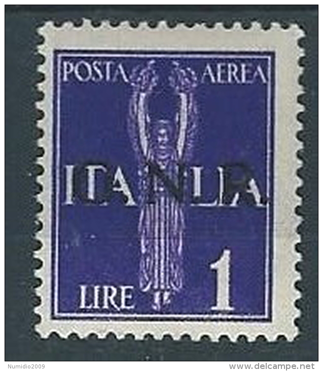 1944 RSI GNR BRESCIA POSTA AEREA 1 LIRA MH * - S3 - Luftpost