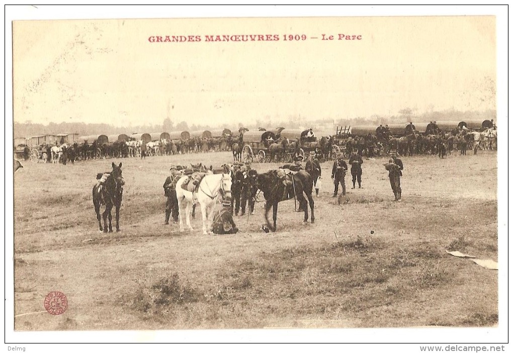 CPA Militaria Grandes Manoeuvres 1909 - Manoeuvres